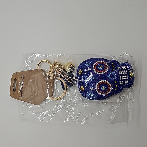 Fashion Jewelry Accessories - NWTS Royal Sugar Skull Bling Rhinestone Puffy Tassel Purse Charm/Keychain